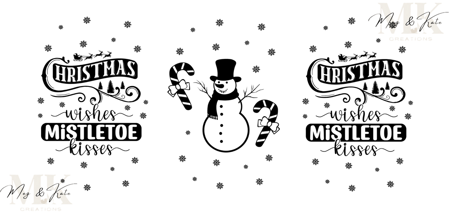 Christmas Wishes Mistletoe Kisses UV DTF WRAP