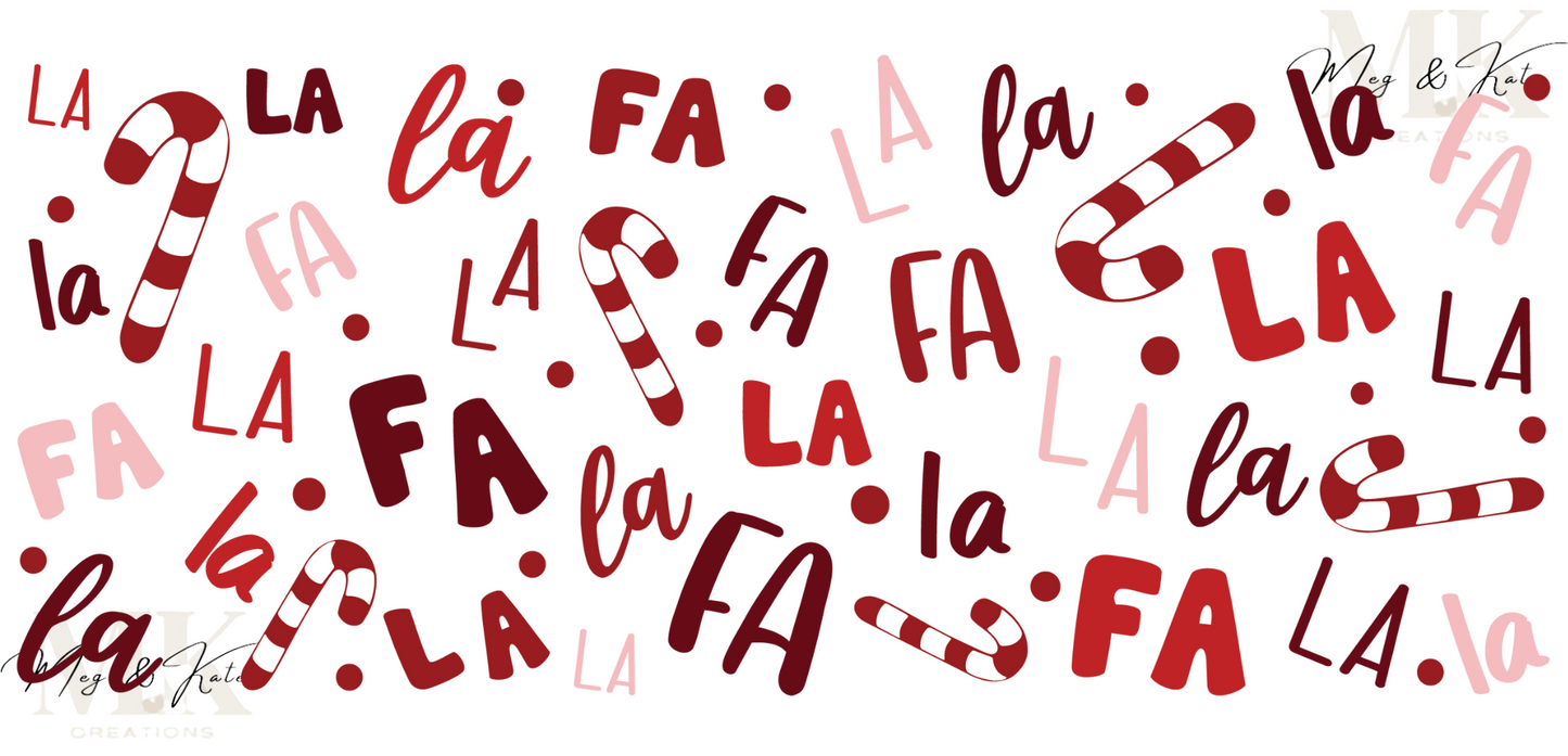 Red Fa La La La UV DTF WRAP