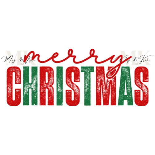 Red & Green Merry Christmas DTF TRANSFER