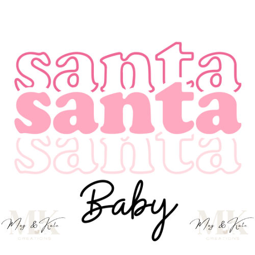 Pink Santa Baby 3X DTF TRANSFER