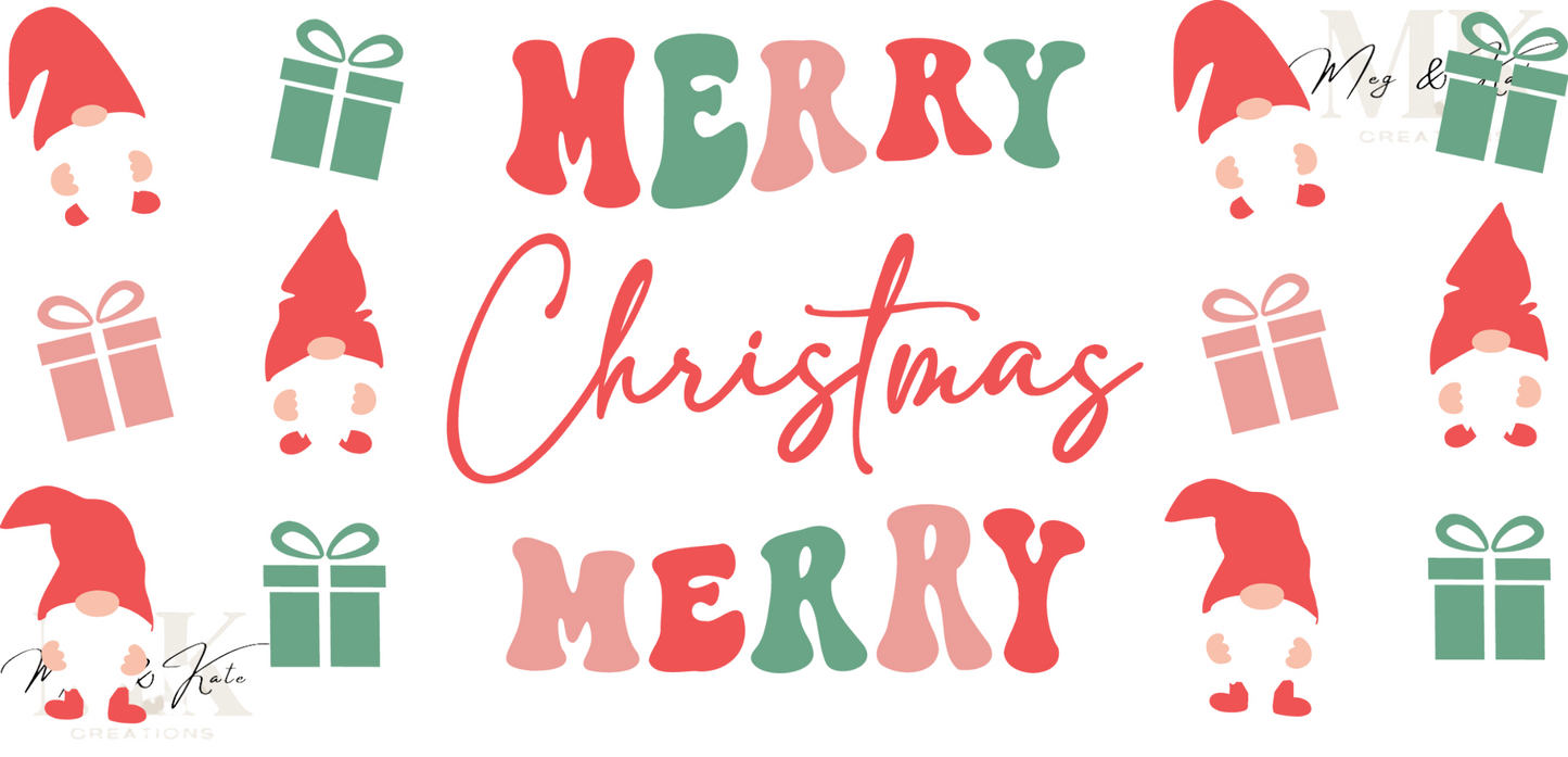 Merry Christmas Gnomes UV DTF WRAP