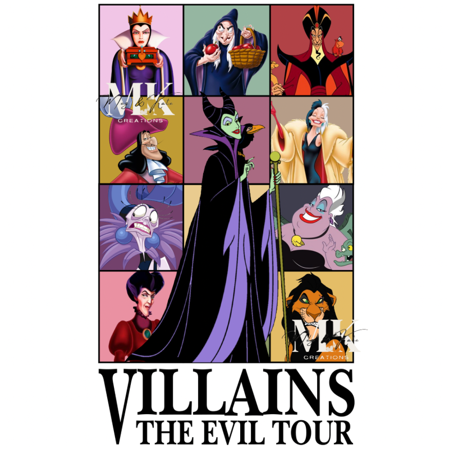 Villains, the evil tour DTF TRANSFER