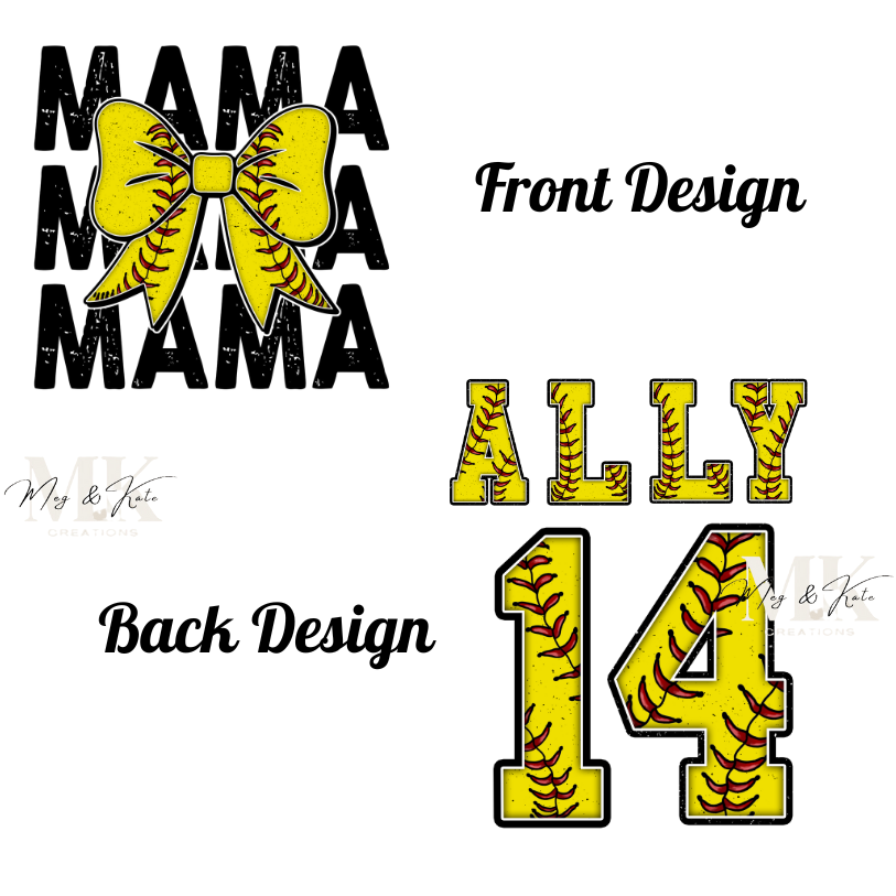 Softball Mama Custom DTF TRANSFER