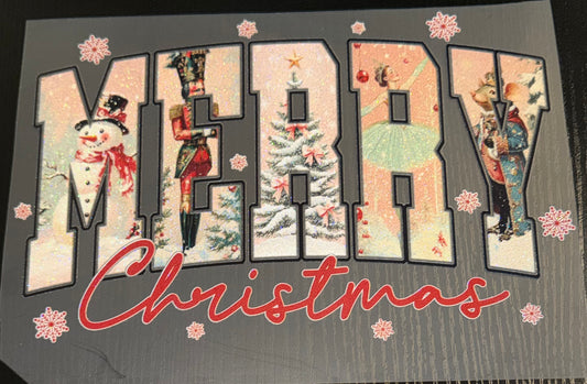 Pink Merry Nutcracker Glitter Screen Print