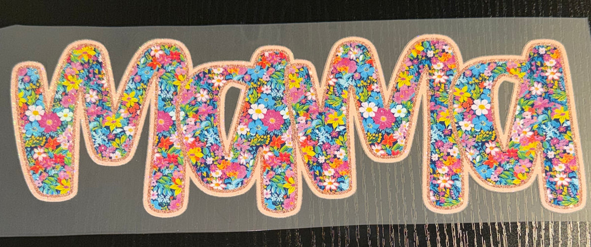 Mama Floral Glitter Screen Print