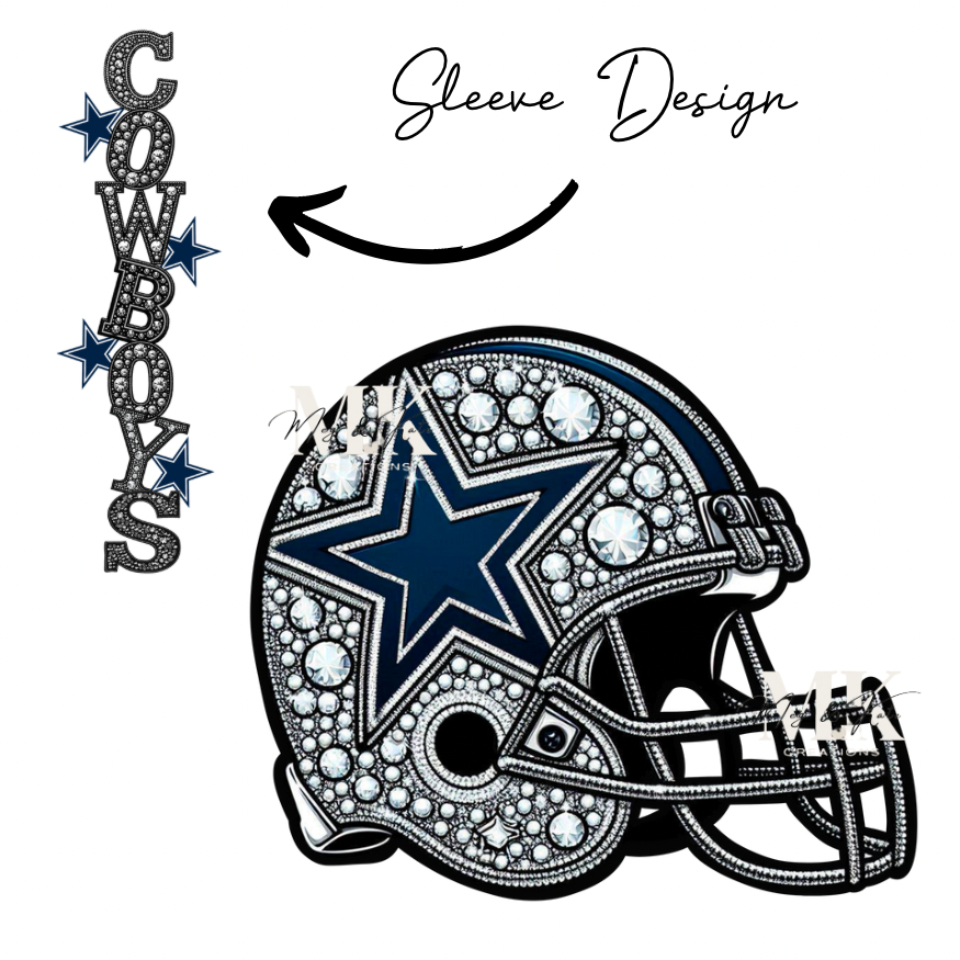 Cowboys rhinestone w/ sleeve  DTF TRANSFER