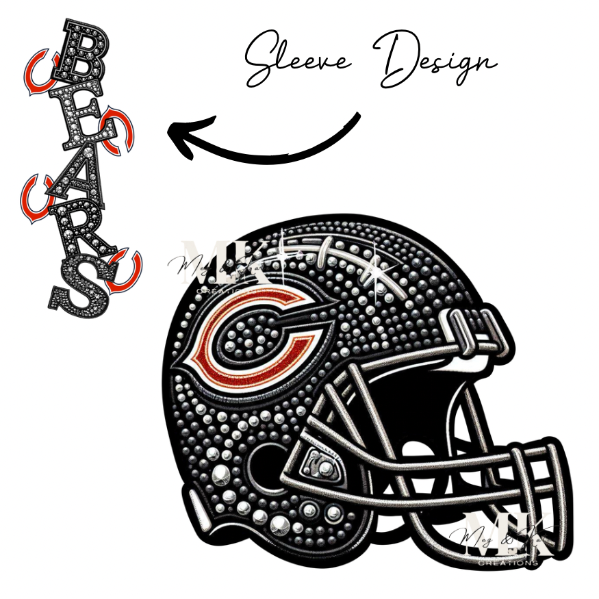 Bears rhinestone w/ sleeve  DTF TRANSFER