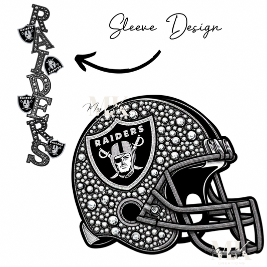 Raiders rhinestone w/ sleeve  DTF TRANSFER