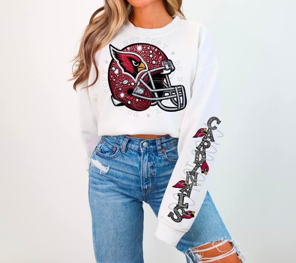 Cardinals helmet rhinestone w/ sleeve