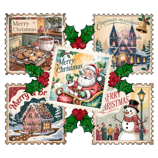 Christmas Stamps DTF TRANSFER