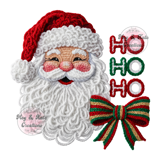 Faux Yarn Santa Ho Ho Ho DTF TRANSFER