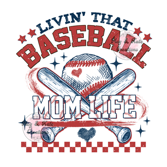 Baseball Mom Life DTF TRANSFER