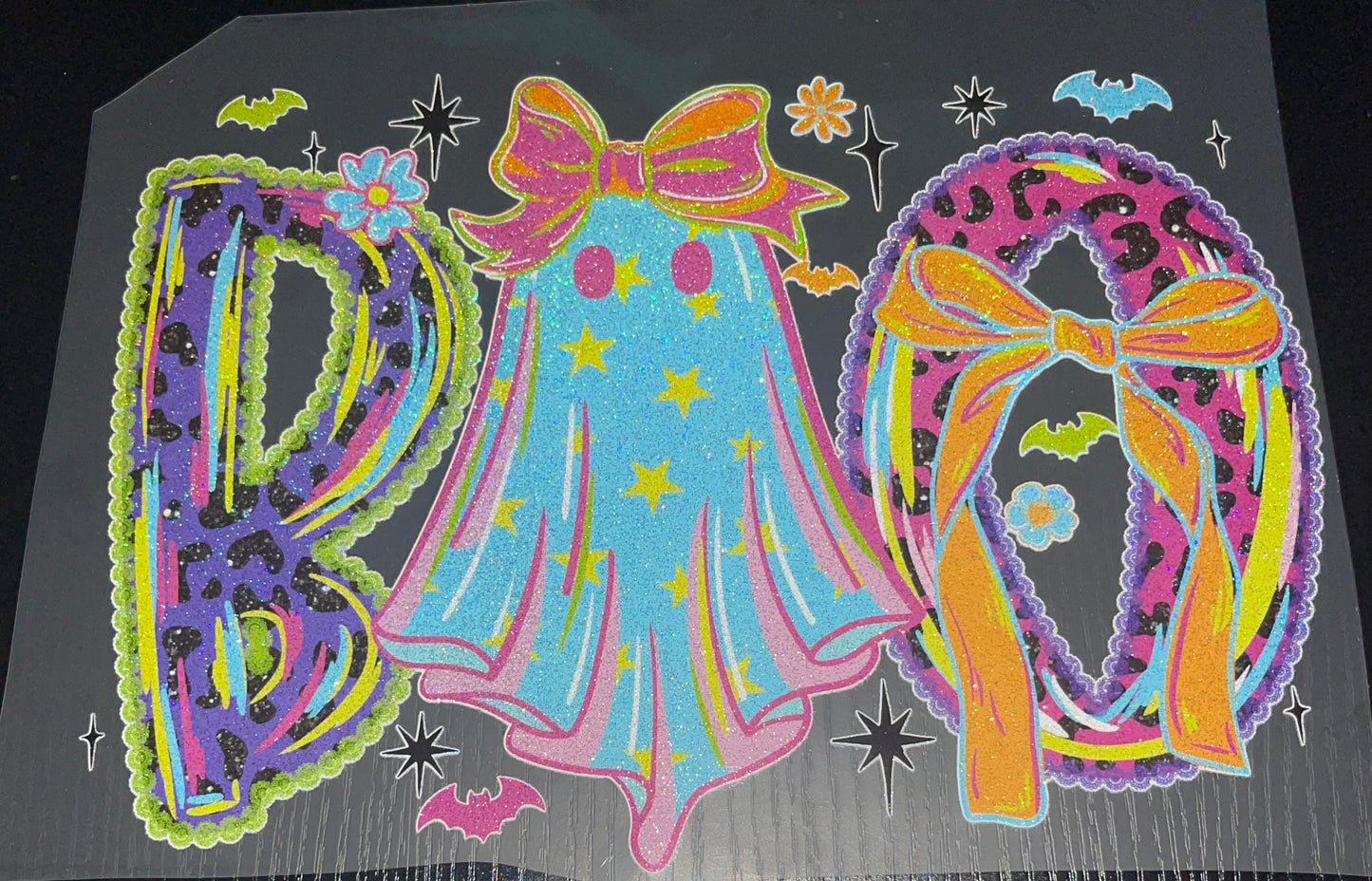 Neon Boo Glitter Screen Print