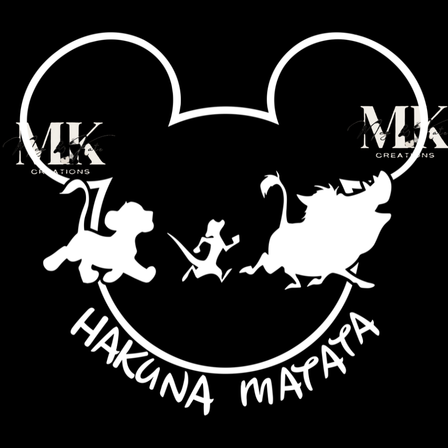 Hakuna Matata Mickey Head (White) DTF TRANSFER