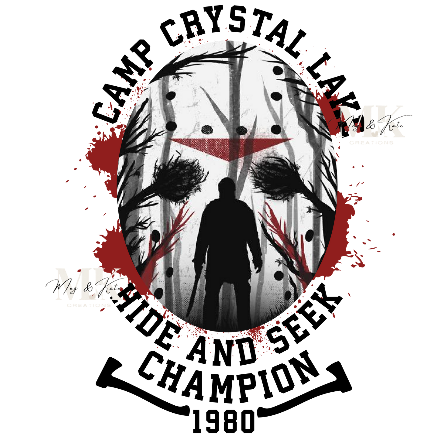 Camp Crystal Lake Hide and Seek Champion DTF TRANSFER