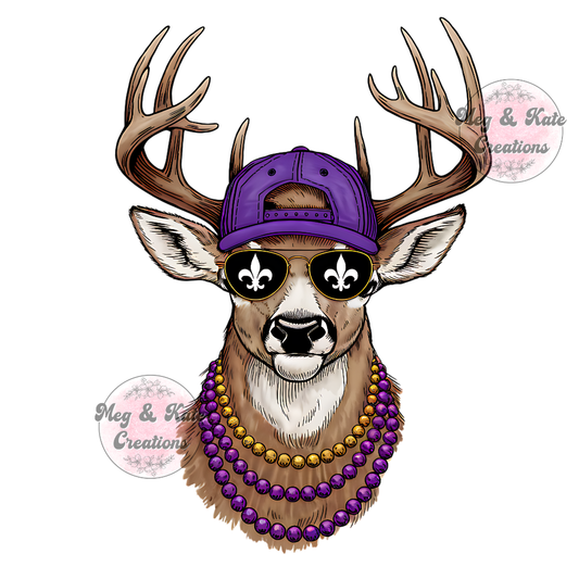 Mardi Gras Buck DTF TRANSFER