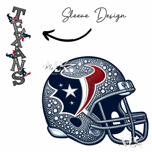 Texans rhinestone w/ sleeve  DTF TRANSFER