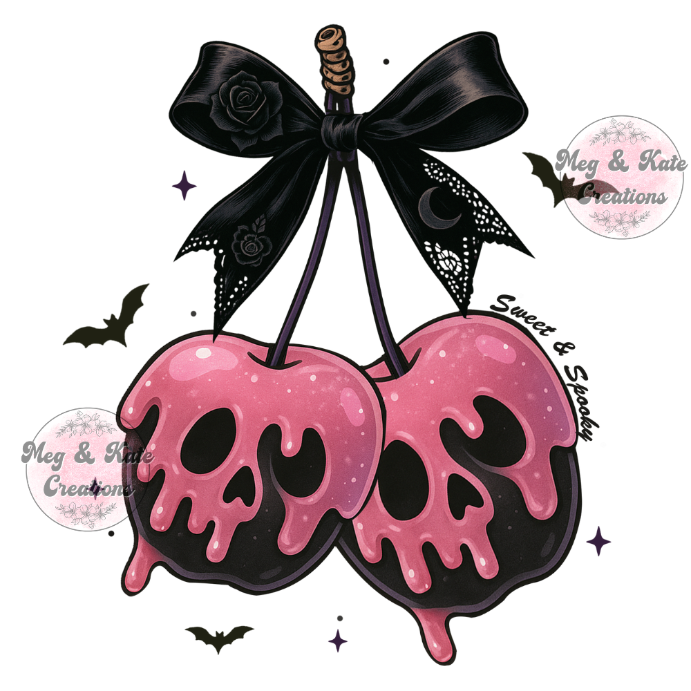 Pink & Black Apples DTF TRANSFER