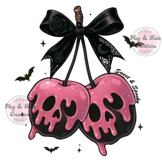 Pink & Black Apples DTF TRANSFER