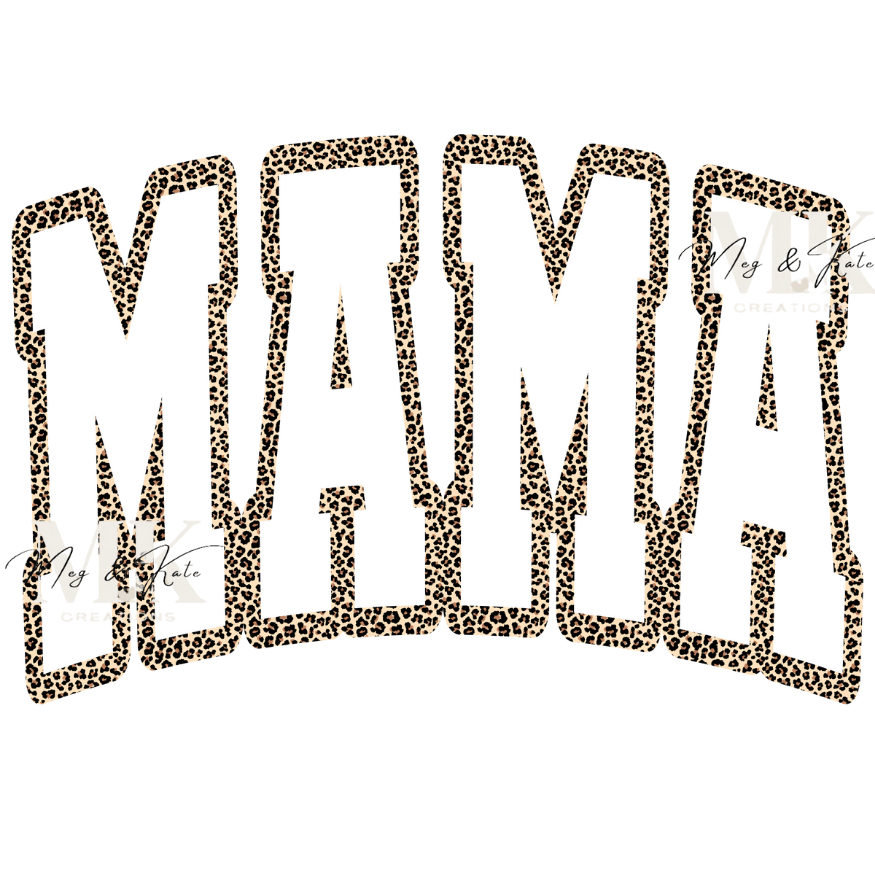 MAMA White Cheetah DTF TRANSFER