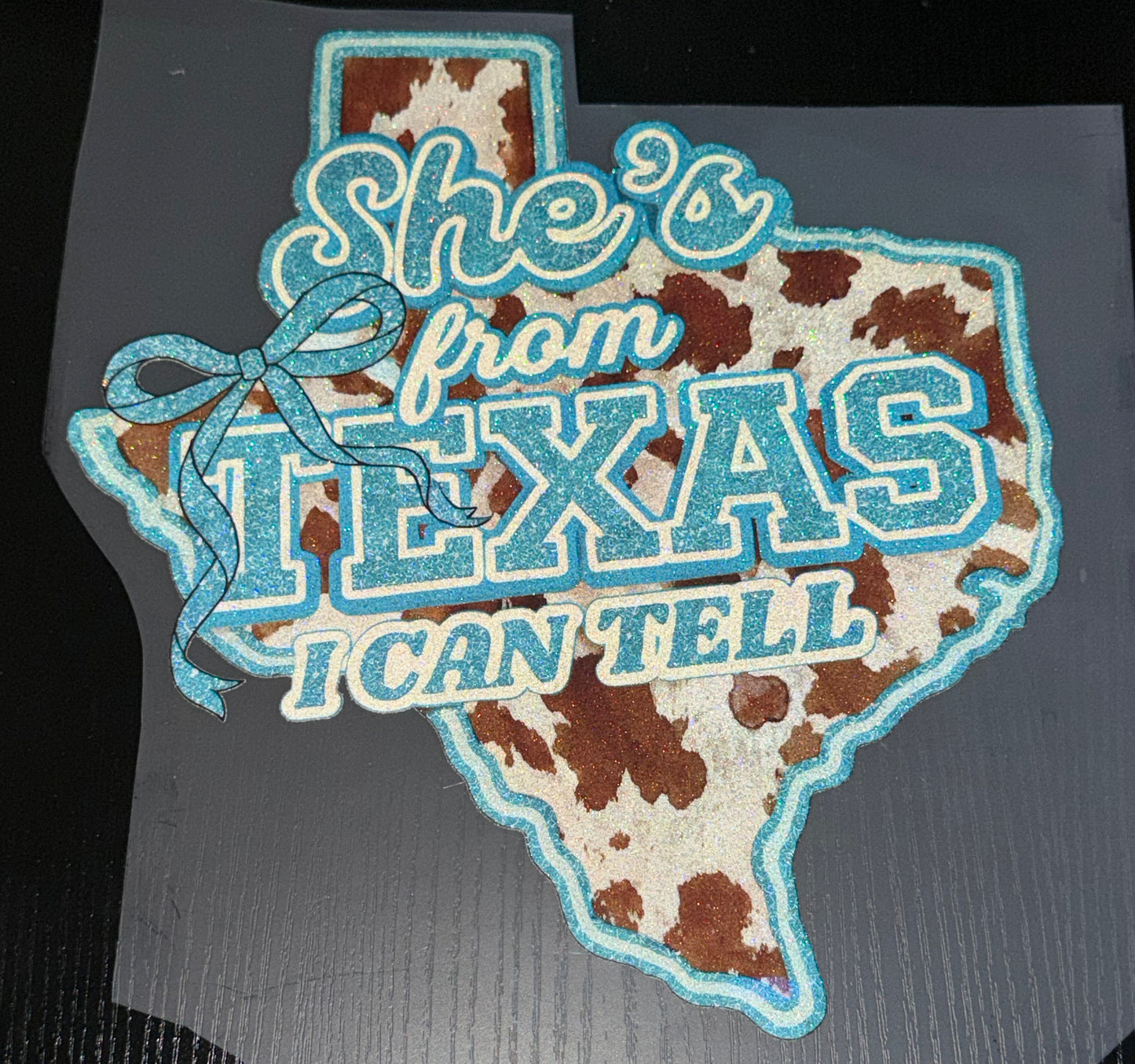 Shes From Texas Glitter Screen Print