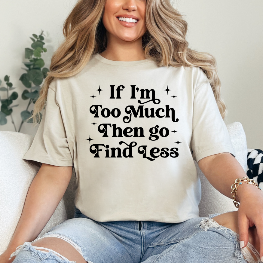 If I'm Too Much Then Go Find Less