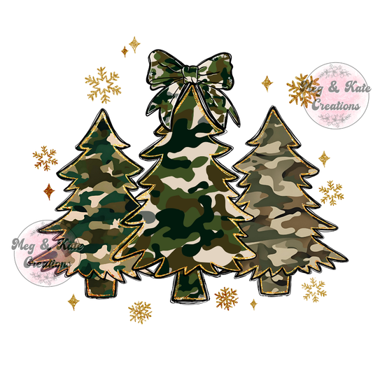 Camo Trees DTF TRANSFER