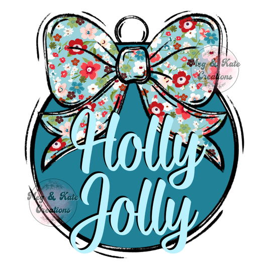 Holly Jolly Ornament DTF TRANSFER