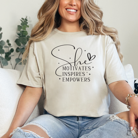She Motivates Inspires Empowers