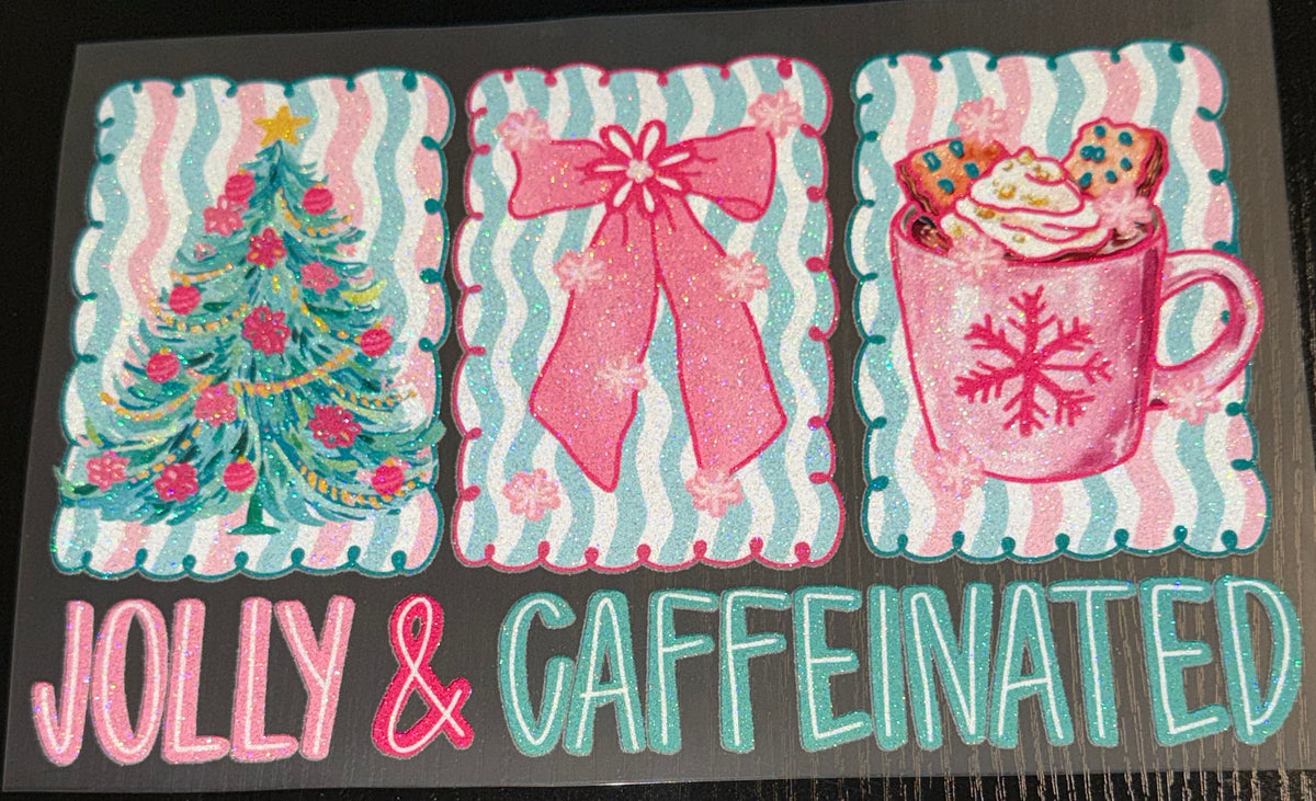 Jolly & Caffeinated Glitter Screen Print
