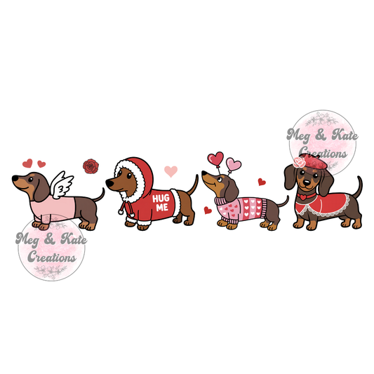 Valentine Dachshunds DTF TRANSFER
