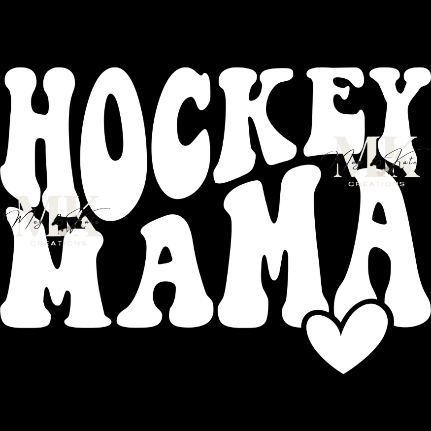 Hockey Mama in White DTF TRANSFER