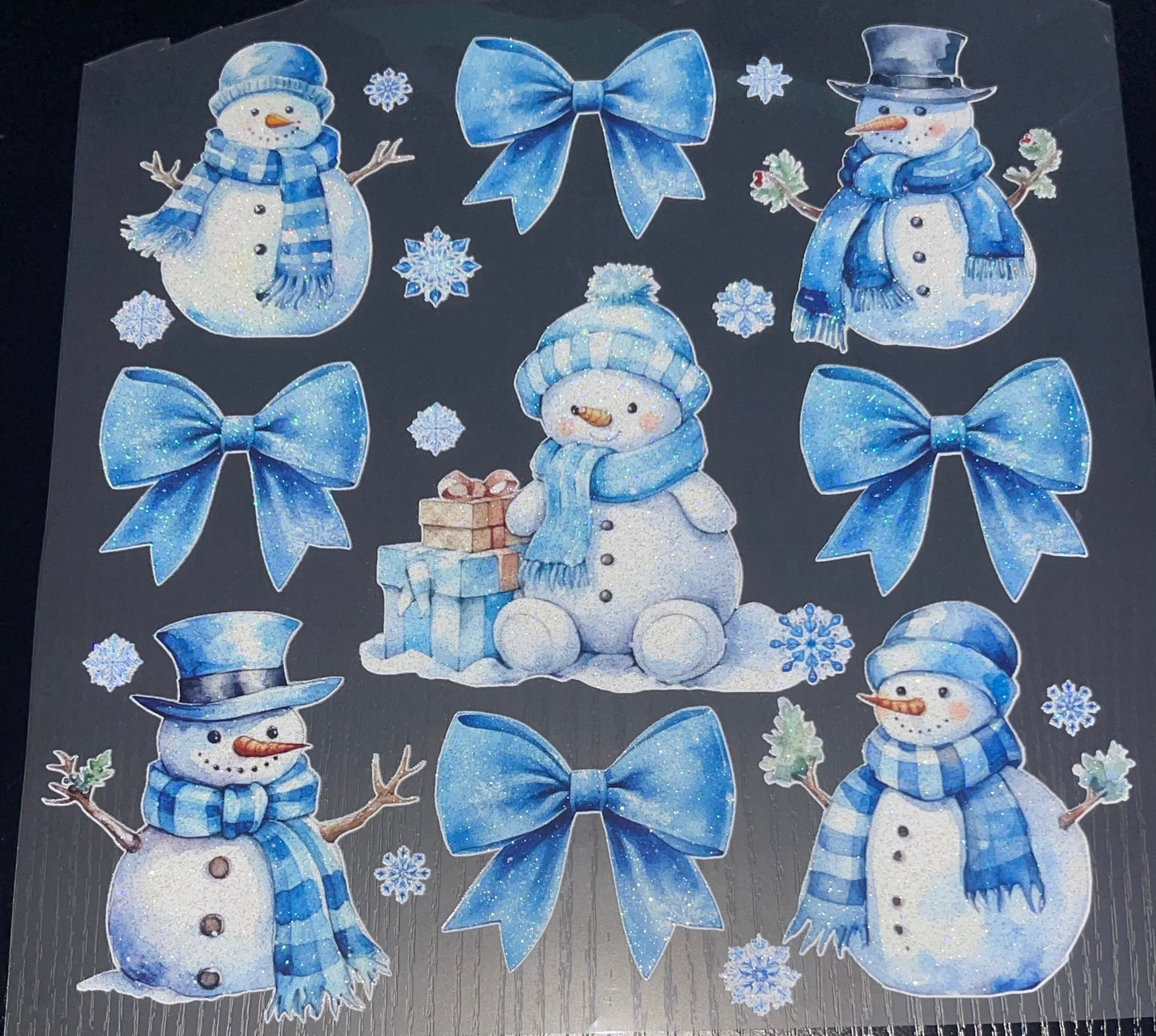 Snowman Coquette Glitter Screen Print
