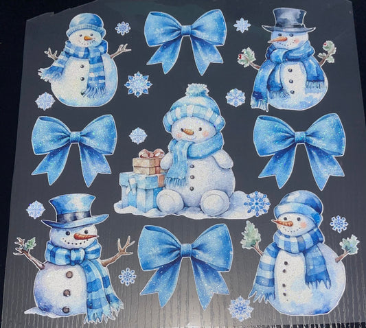 Snowman Coquette Glitter Screen Print