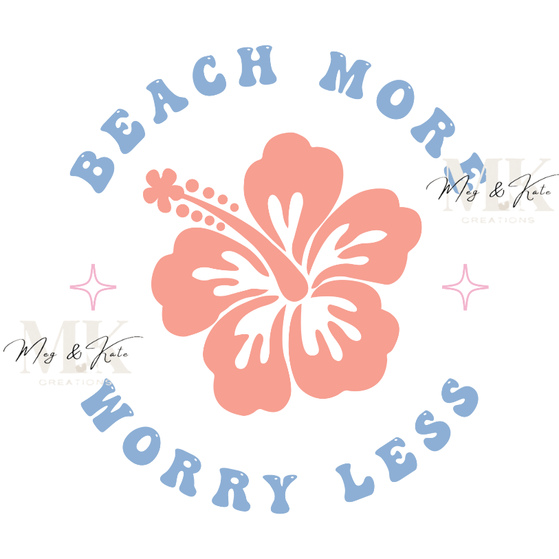 Beach More Worry Less Pastel DTF TRANSFER