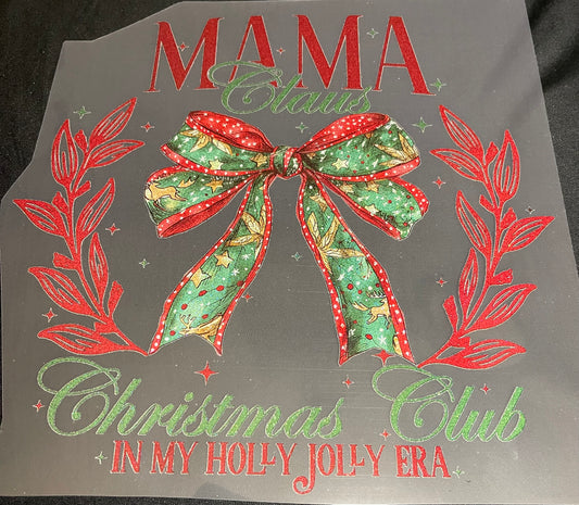 Mama Claus Glitter Screen Print