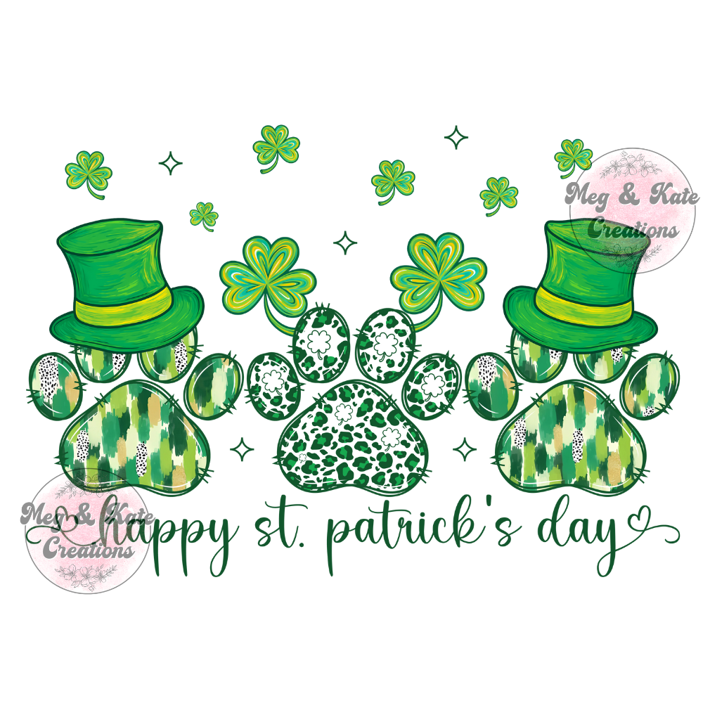 St. Patrick's Day Paws DTF TRANSFER