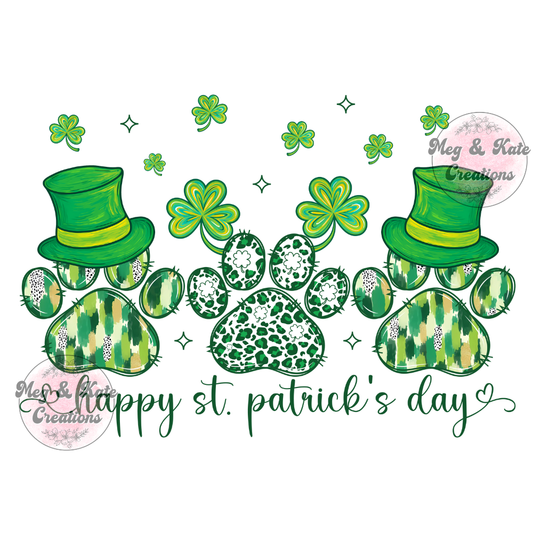 St. Patrick's Day Paws DTF TRANSFER