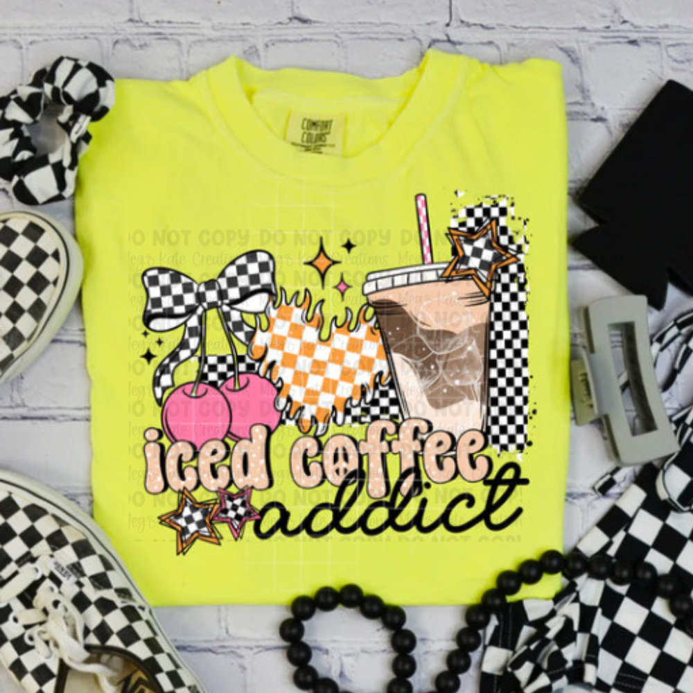 *PREORDER* Iced Coffee Addict Glitter Screen Print