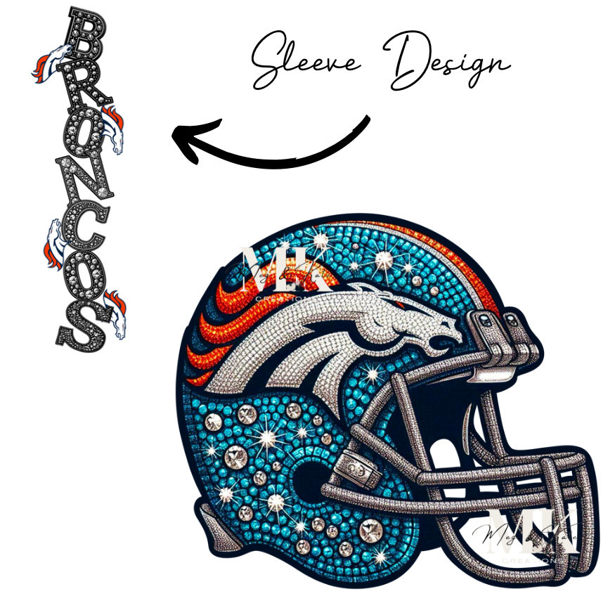 Broncos rhinestone w/ sleeve  DTF TRANSFER