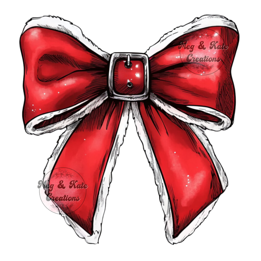 White and Red Bow DTF TRANSFER