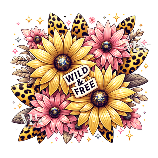Wild & Free (Pink and Yellow) DTF TRANSFER