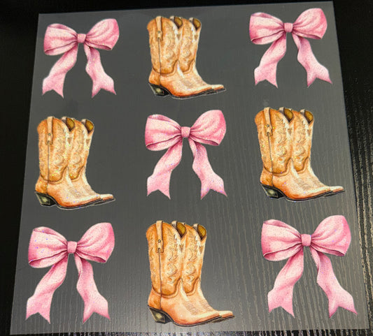 Boots and Bows Glitter Screen Print