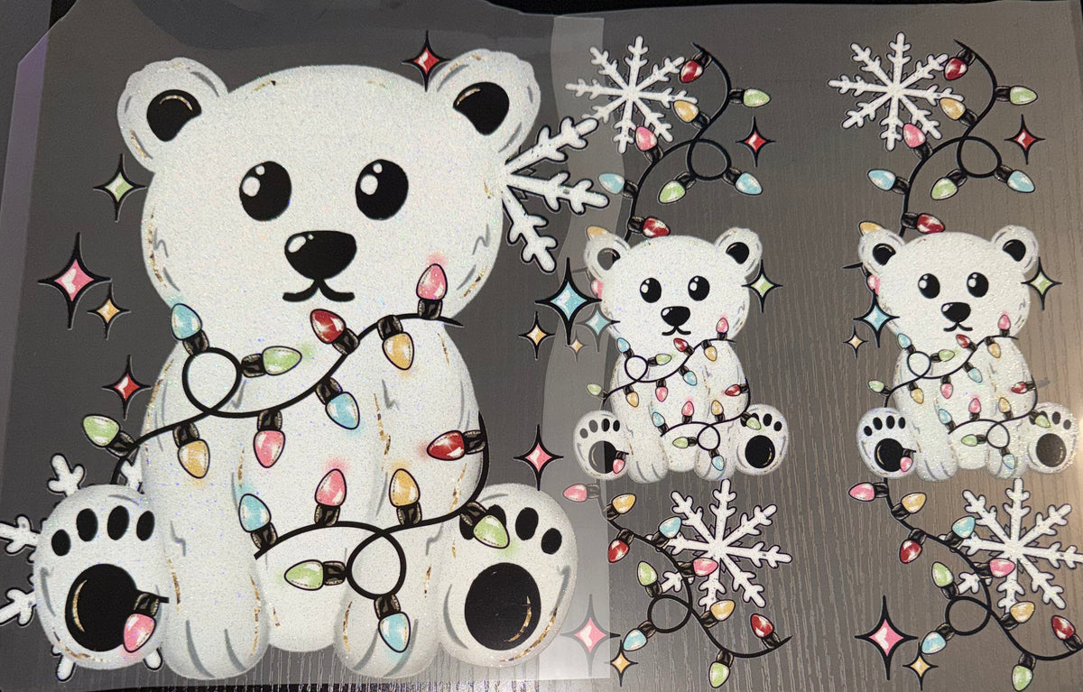 Polar Bear Lights with Sleeve Set Glitter Screen Print