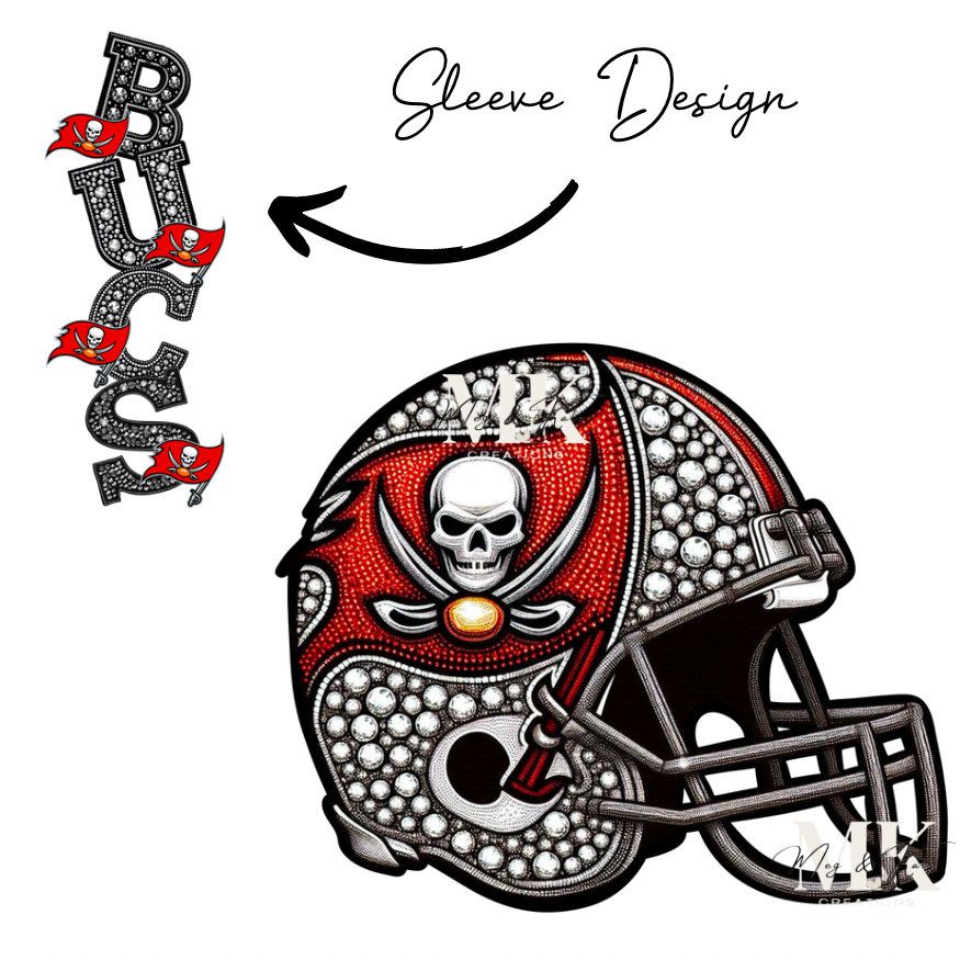 Buccaneers rhinestone w/ sleeve  DTF TRANSFER