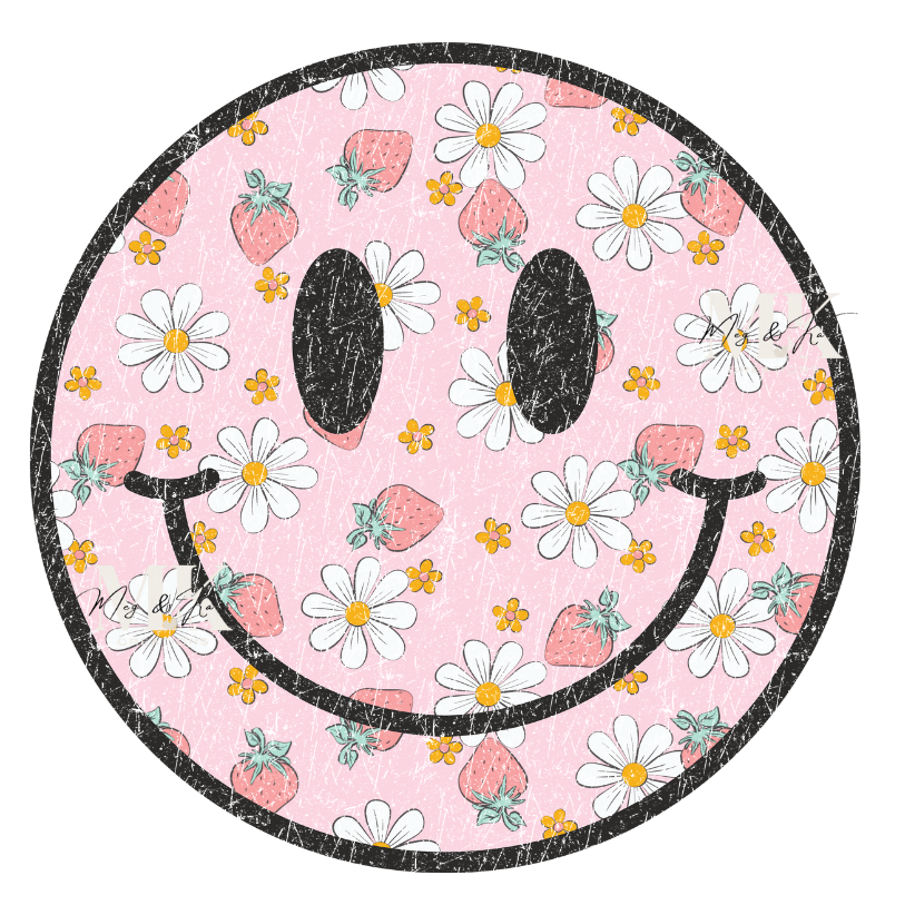 Strawberries & Daisies Face DTF TRANSFER