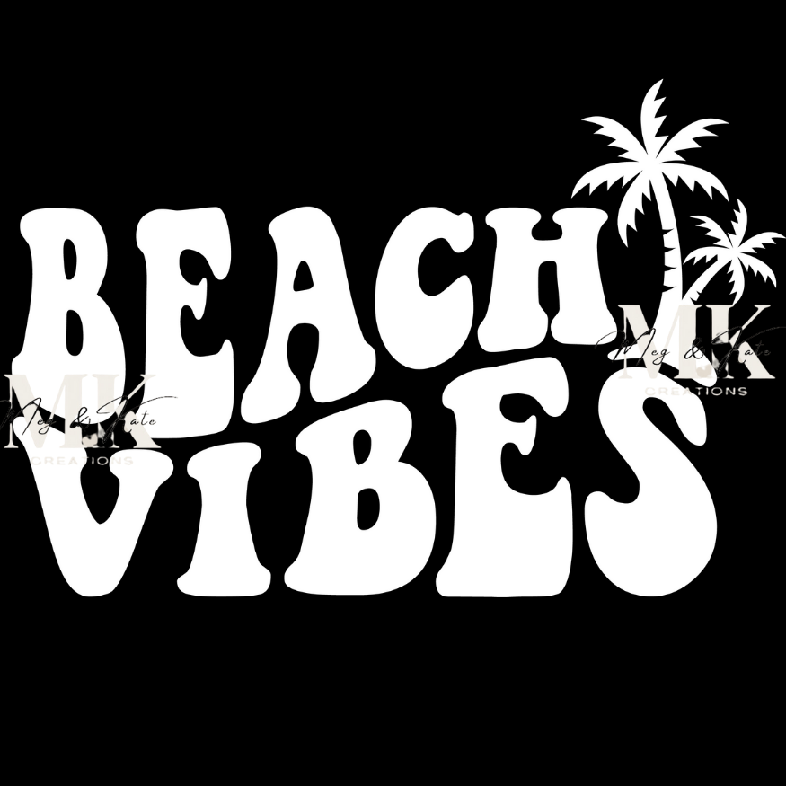 Beach Vibes in White DTF TRANSFER