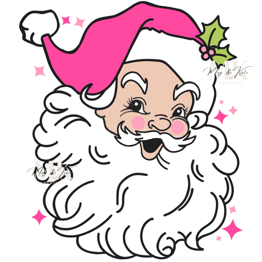 Pink Santa DTF TRANSFER