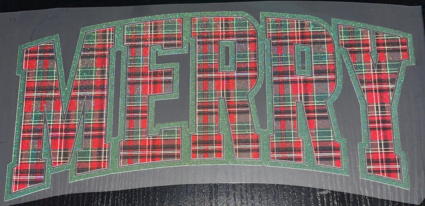 Plaid Merry Glitter Screen Print