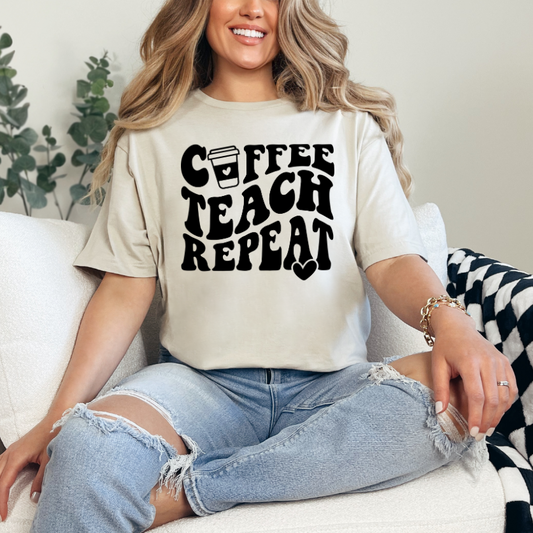 Coffee Teach Repeat in Black